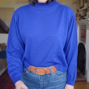 Royal blue mock-neck sweater